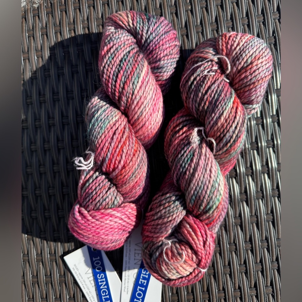 Malabrigo Vientos Hand-Dyed Yarn in Pink and Purple - Picture 7 of 17